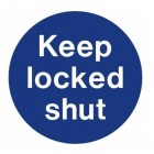 Keep Locked Shut Sign (100mm x 100mm) Photoluminescent